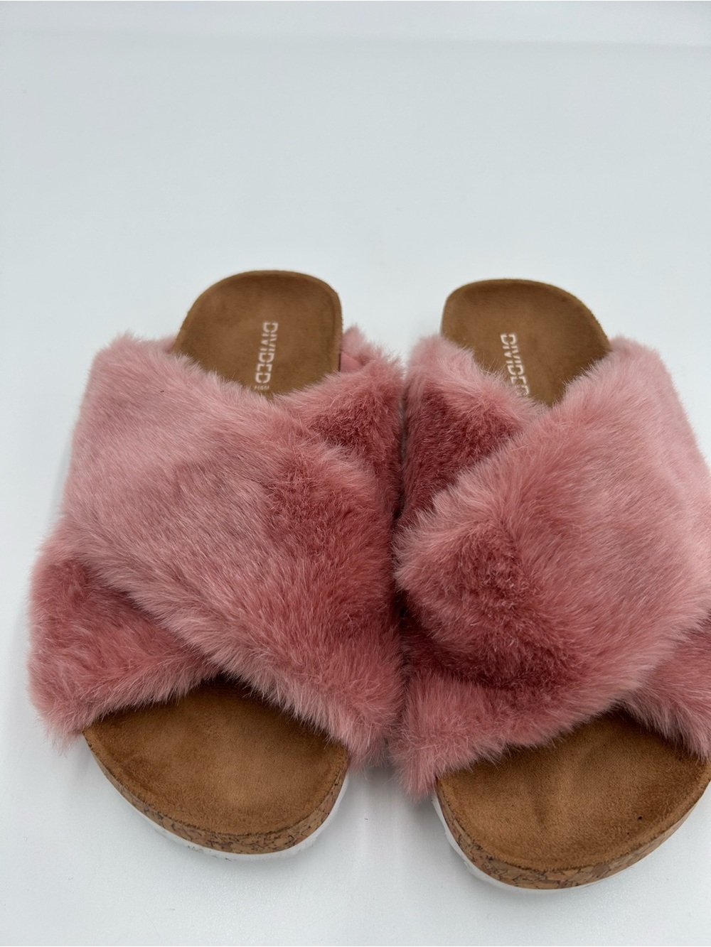 H&M Pink Faux Fur Slides 37